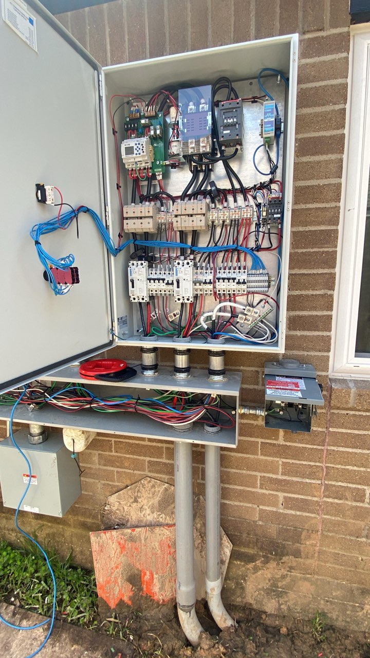 Electrical service and control panel installed by Eletech