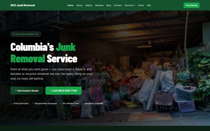 803 Junk Removal website