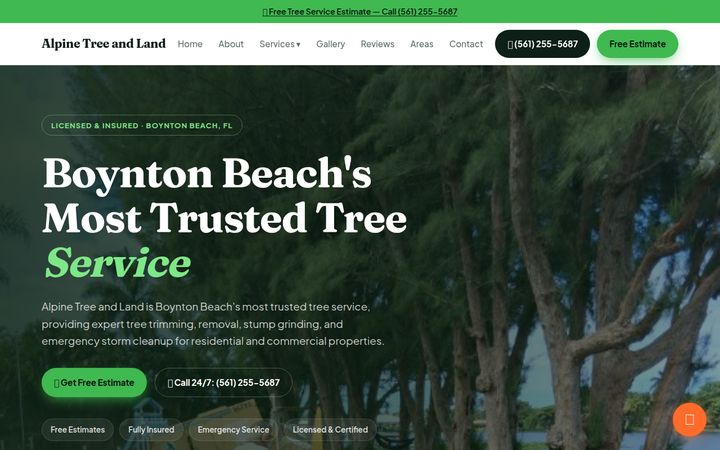Alpine Tree and Land website