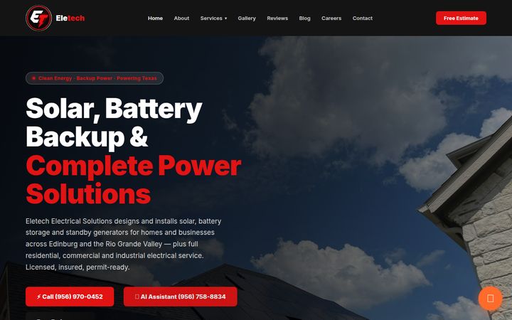 Eletech Electrical Solutions website