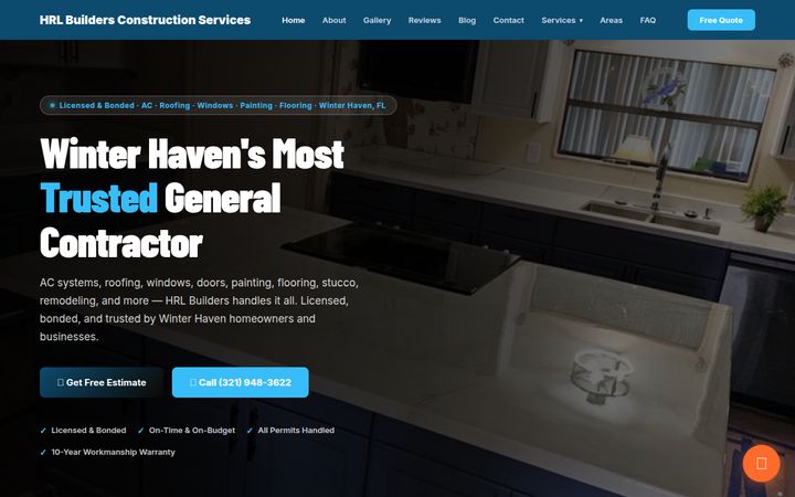 HRL Builders Construction Services website
