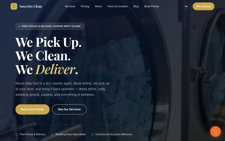 Nova Dry Clean website