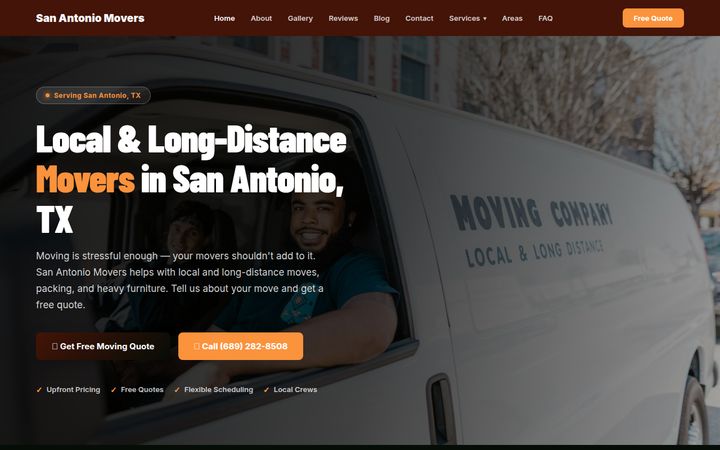 San Antonio Movers website