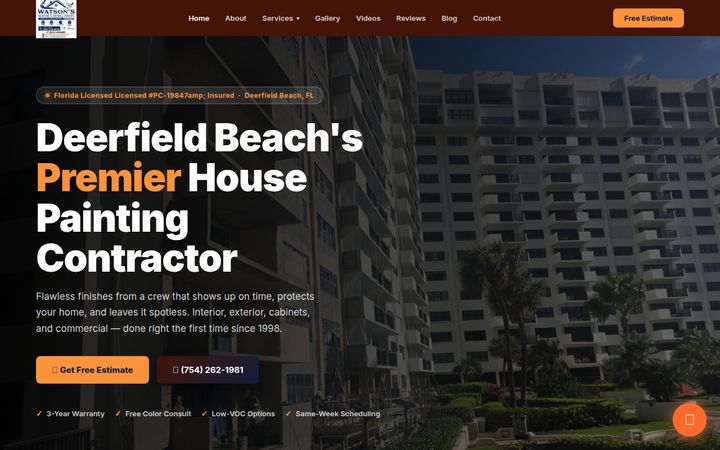 Watsons Painting & Drywall Repairs website